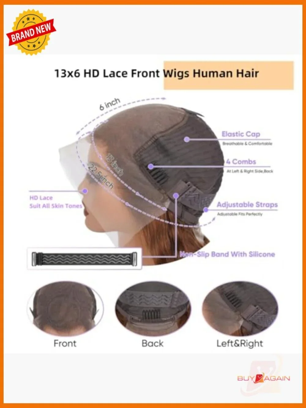 200 Density 28 Inch Body Wave Lace Front Wig Human Hair Pre Plucked Glueless HD